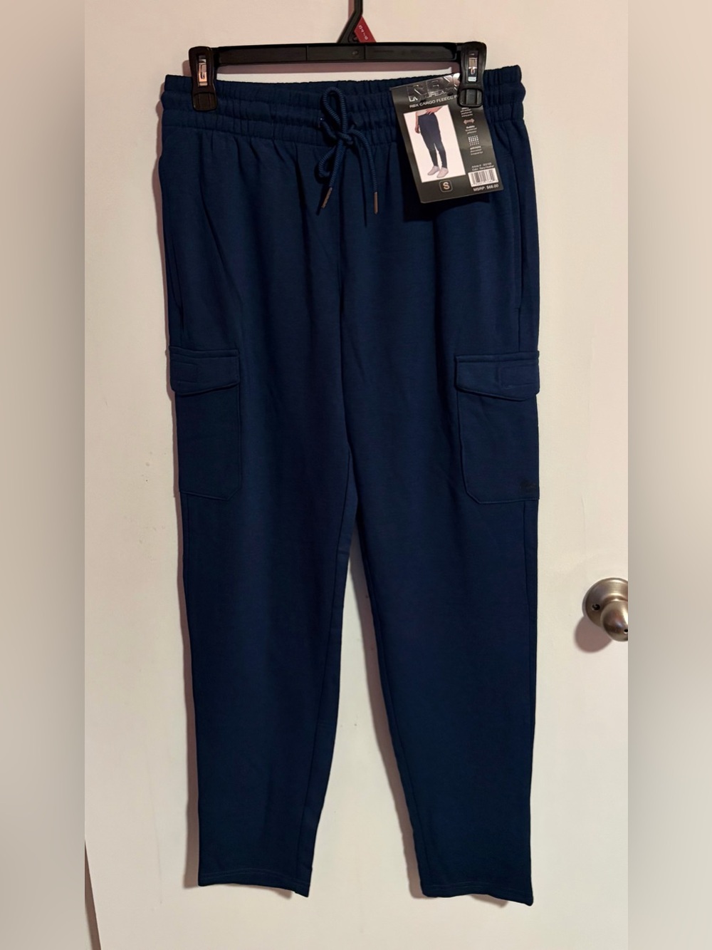 Mens NWT RBX Navy Heather Cargo Fleece Pants